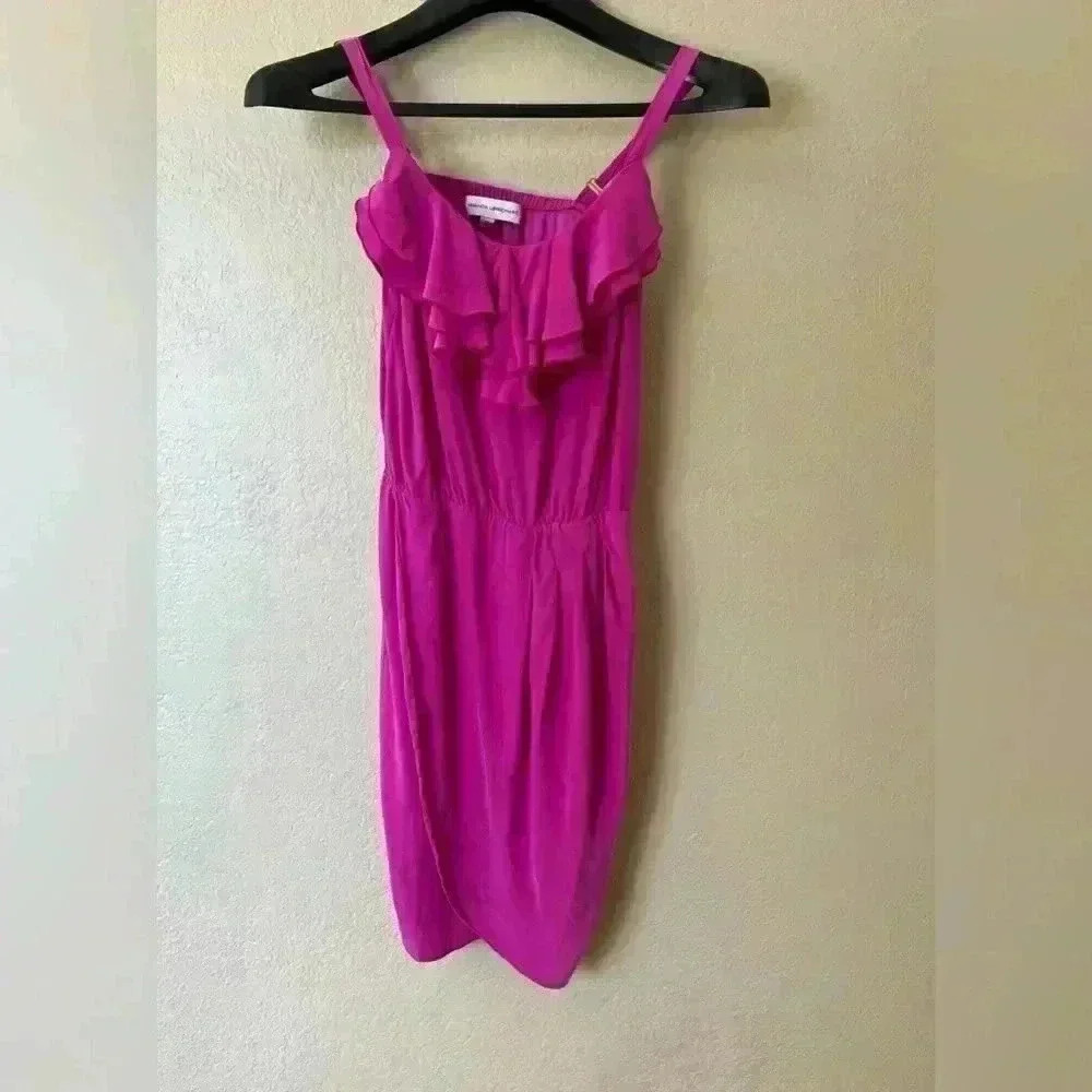 Amanda Uprichard Silk Mini Ruffle Dress